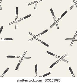 scissor doodle seamless pattern background
