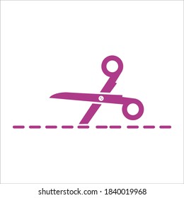 Scissor Flat Icon Color Design Vector Template Illustration