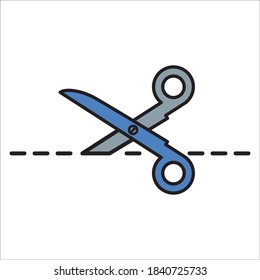 Scissor Flat Icon Design Vector Logo Template Illustration