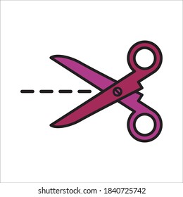 Scissor Flat Icon Design Vector Logo Template Illustration