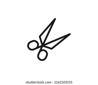 Schere flach Symbol. Leuchtende Zeichen für Design-Logo, Visitenkarte usw. Einmaliges, qualitativ hochwertiges Umrisssymbol für Webdesign oder mobile App. Manikure Umrisspiktogramm.