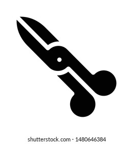 scissor glyph flat vector icon