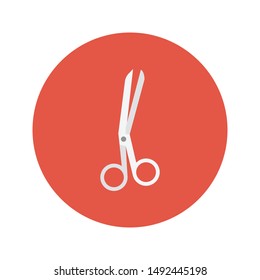 scissor glyph flat vector icon