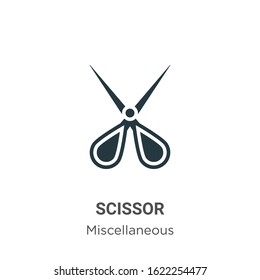 Scissor glyph icon vector on white background. Flat vector scissor icon symbol sign from modern miscellaneous collection for mobile concept and web apps design.
