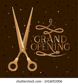 Scissor and grand opening design vector illustration