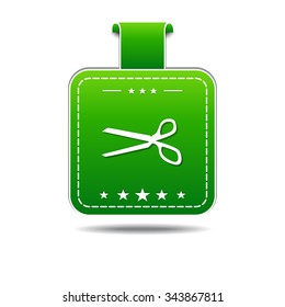Scissor Green Vector Icon Design