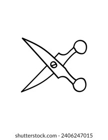scissor hand draw icon, vector best line icon.