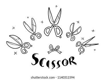 scissor hand drawn