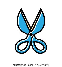 scissor hand drawn icon vector design