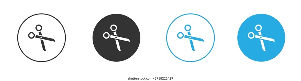 Icono de tijera para App y Diseño web. Ilustración de elemento simple.