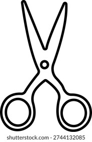 Scissor Icon Black Cutting Tool, Barber Shears, Tailor Scissors, Craft Knife Symbol Vector in Line Style for Fashion, Sewing, Hairdressing and Creative Design