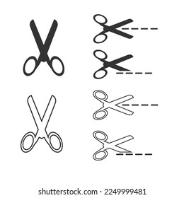 Scissor icon. Cut tool set vector ilustration.