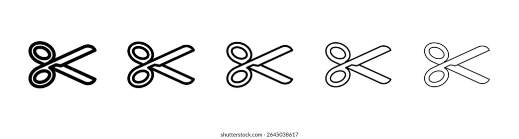 Scissor icon filled flat sign concept for web design.