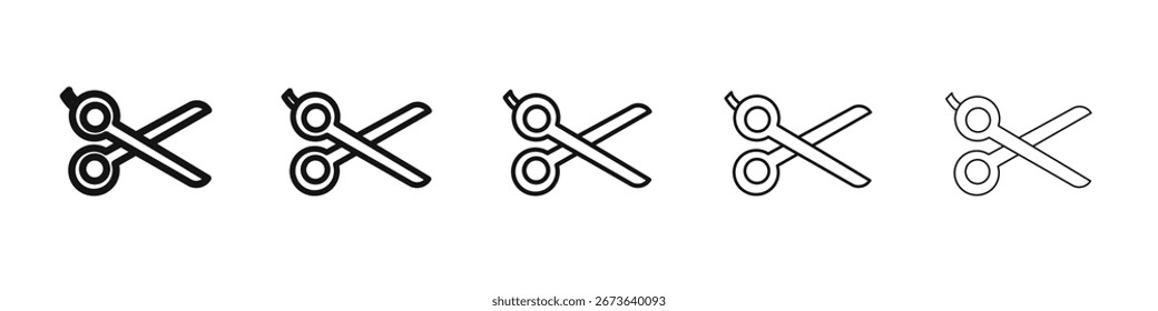 Scissor icon flat illustration set logo