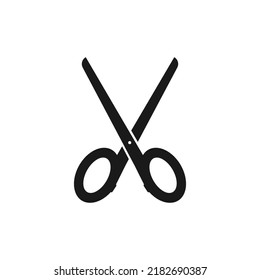 Scissor icon flat style isolated on white background. Vector illustration
