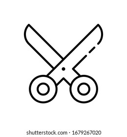 icono de la tijera. Gráfico vectorial plano en fondo blanco.