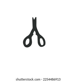 Scissor icon. Hand drawn professional pair of scissors cutting hair or needlework. Craft and scissoring flat creative scissors. Vector illustration