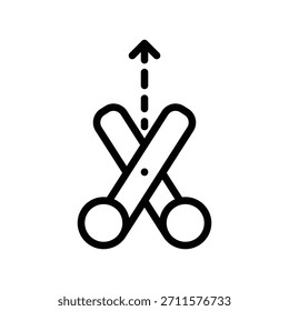 Plantilla de diseño de Vector de ilustración de icono de tijera