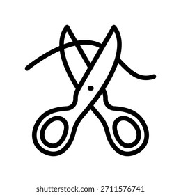 Plantilla de diseño de Vector de ilustración de icono de tijera