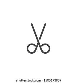 Scissor icon ilustration vector template