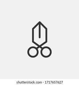 Scissor icon isolated on background. Cutter symbol modern, simple, vector, icon for website design, mobile app, ui. Vector Illustration