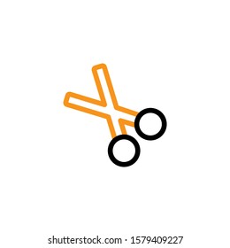 scissor icon. Line design template