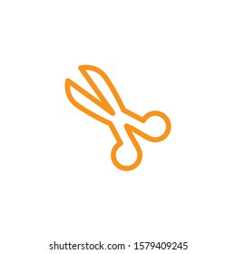 scissor icon. Line design template