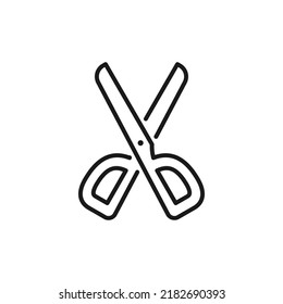 Scissor icon line style isolated on white background. Vector illustration