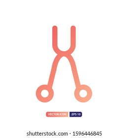 scissor icon in lineal gradient style. Vector logo design template. Modern design icon, symbol, logo and illustration. Vector graphics illustration and editable stroke. Isolated on white background.