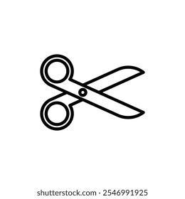 Logotipo lineal del icono de la tijera aislado