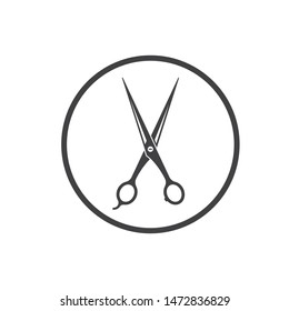 scissor icon logo. vector illustration template
