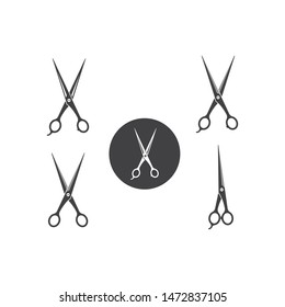 scissor icon logo. vector illustration template