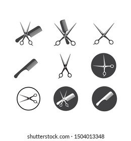 scissor icon logo vector illustration template