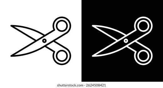 Scissor icon. Logotype vector set