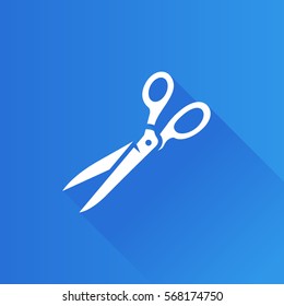 Scissor icon in Metro user interface color style. Tailor dressmaker fashion