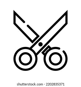Scissor icon on white background