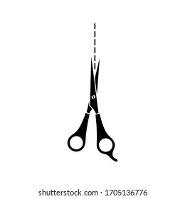 scissor icon. open scissor icon. vector illustration on white white background.