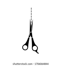scissor icon. open scissor icon. vector illustration on white white background.