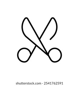 Scissor icon Outline set in black and white color