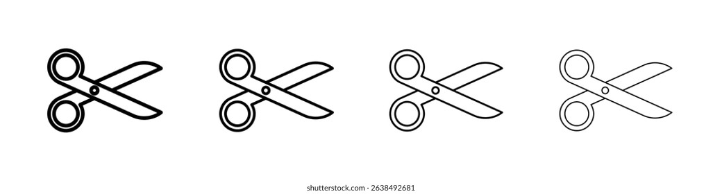 Scissor icon Outline sign symbol set
