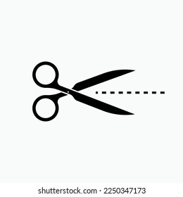Scissor Icon. Position Cut Off. Cutting Tool Symbol.