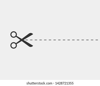 Scissor icon. Scissors cut vector design element or logo template. Black and white silhouette isolated.