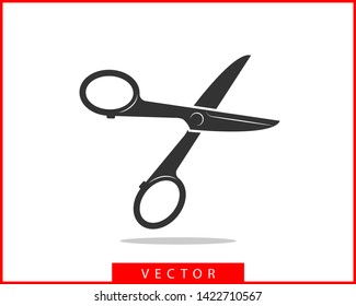 Scissor icon. Scissors vector design element or logo template. Black and white silhouette isolated.