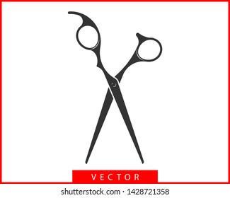 Scissor icon. Scissors vector design element or logo template. Black and white silhouette isolated.