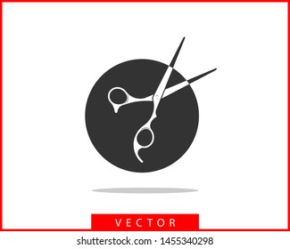 Scissor icon. Scissors vector design element or logo template. Black and white silhouette isolated.
