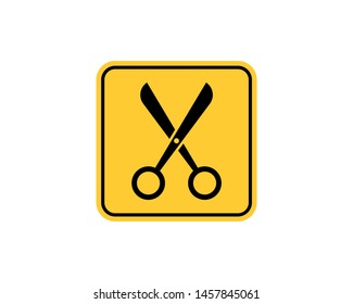 Scissor icon. Scissors vector design element or logo template. Isolated on white background.