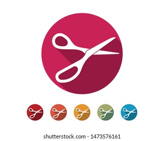 Scissor icon. Scissors vector design element or logo template. Isolated on white background.