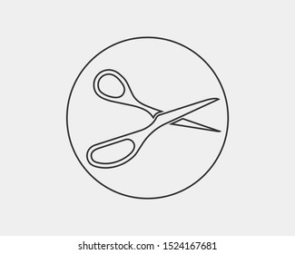 Scissor icon. Scissors vector design element or logo template. Black and white silhouette isolated.