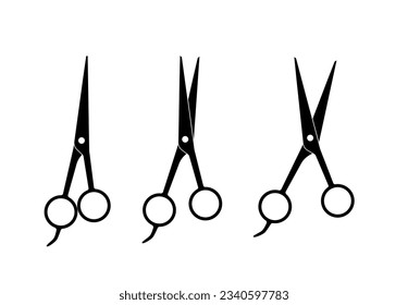 Scissor icon set, hair salon scissors