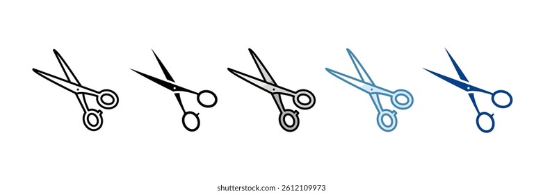 Scissor Icon Set Multiple Style Collection